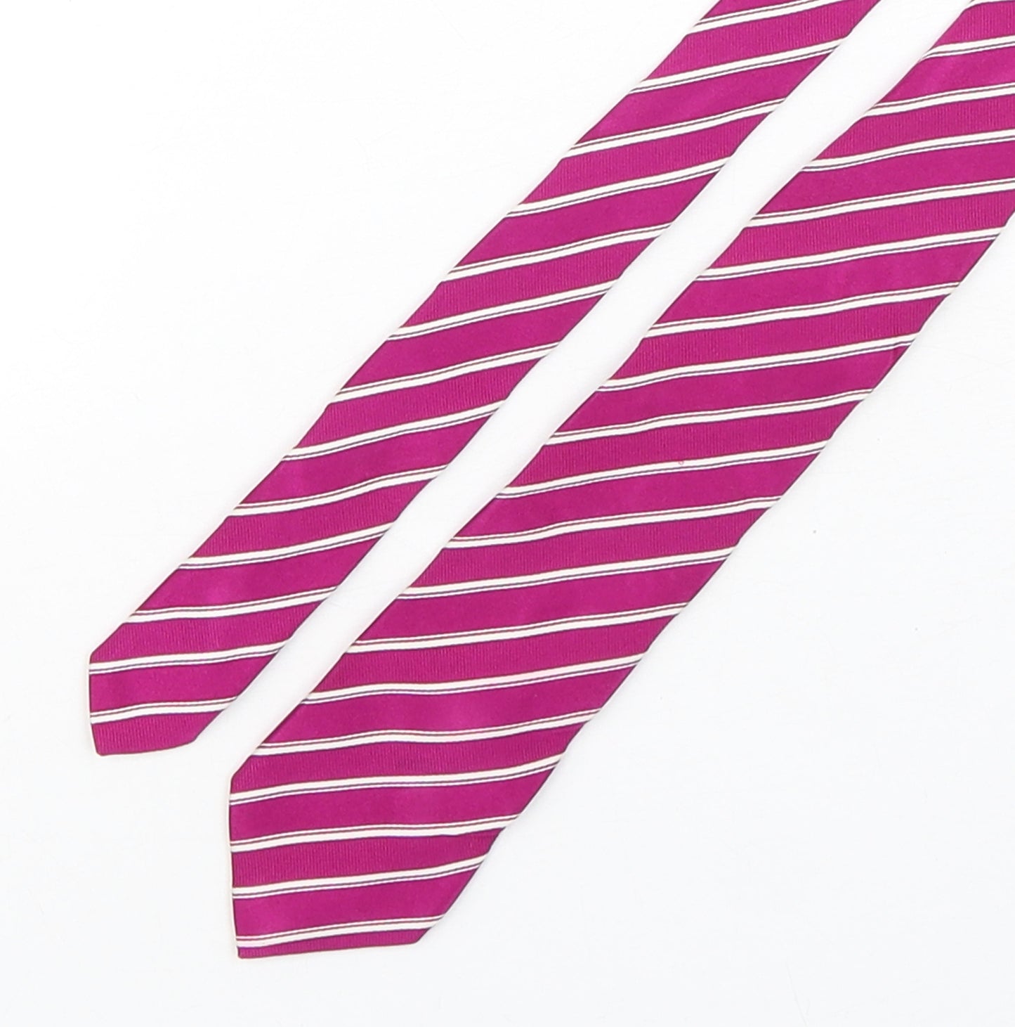 NEXT Mens Purple Striped Silk Pointed Tie One Size
