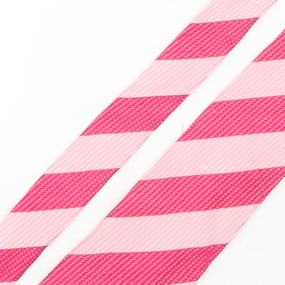 Alexandre Mens Pink Striped Silk Pointed Tie One Size