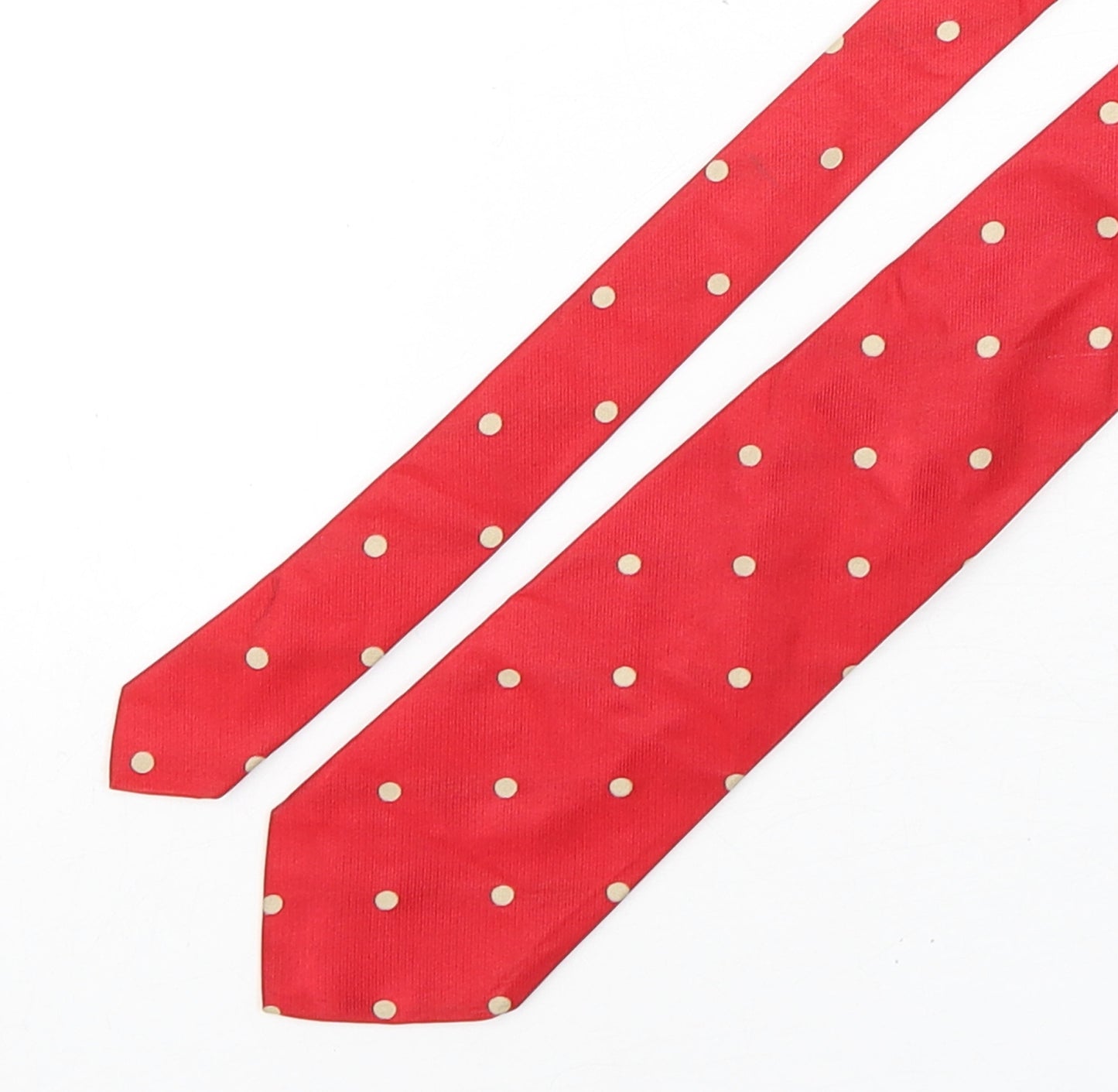 Louis Copeland  Mens Red Polka Dot Silk Pointed Tie One Size