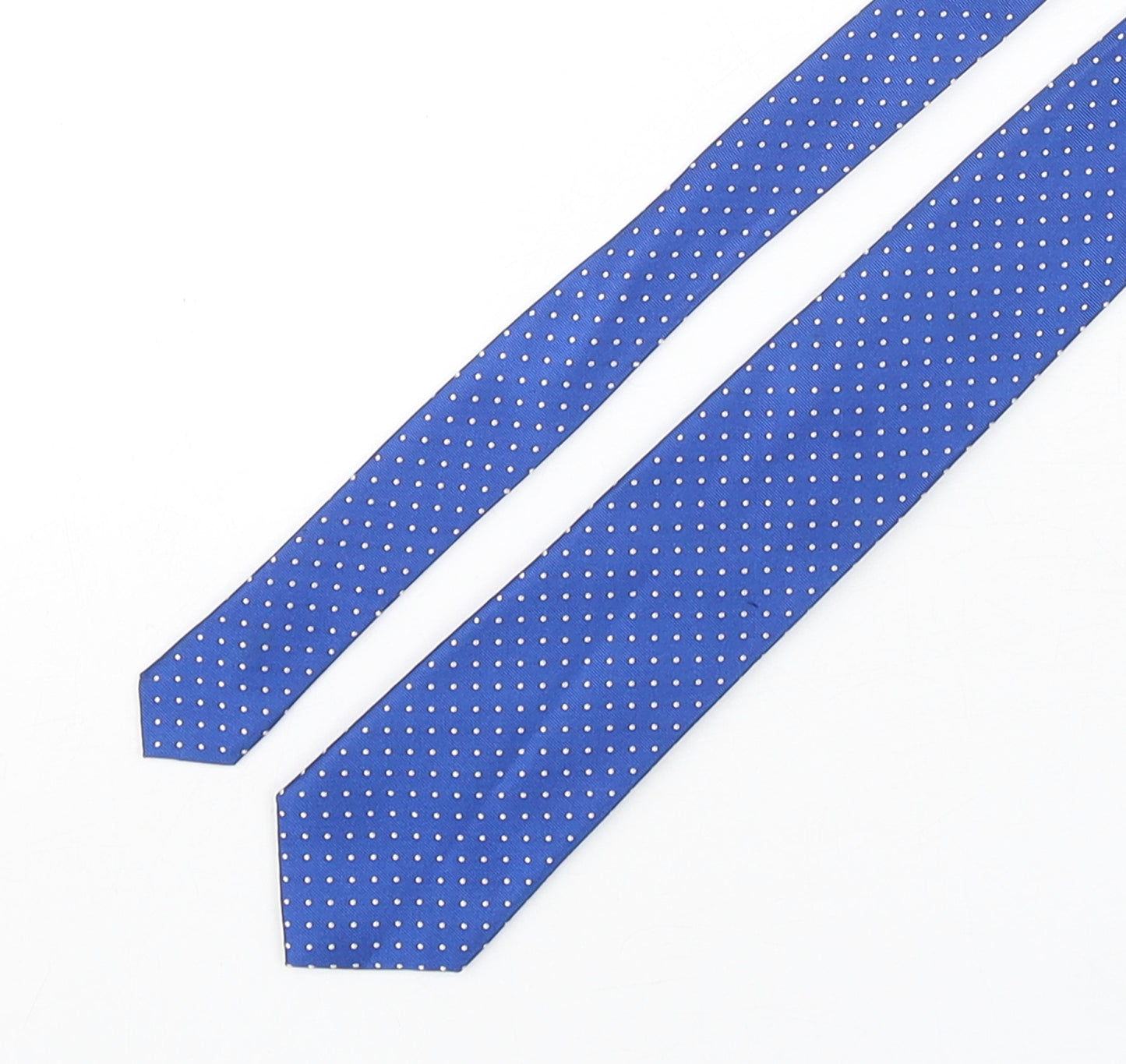 Joseph Turner  Mens Blue Polka Dot Silk Pointed Tie One Size