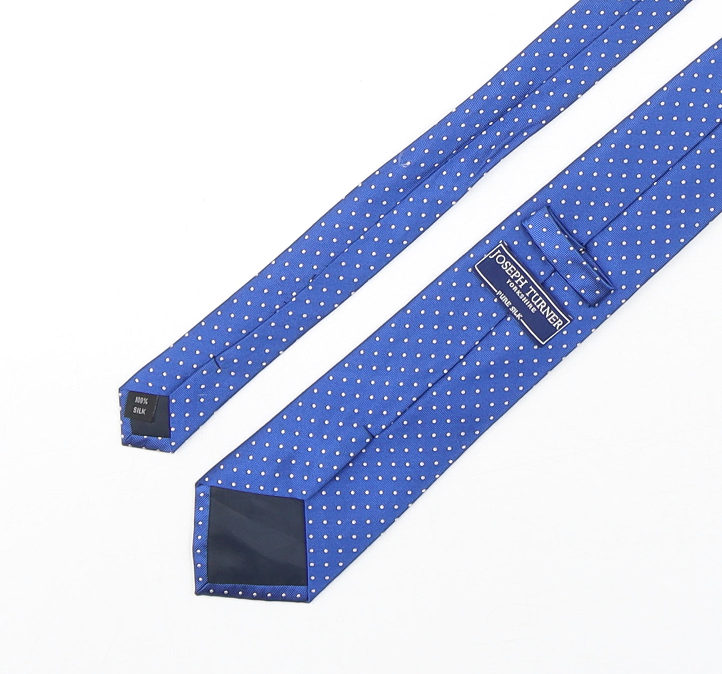 Joseph Turner  Mens Blue Polka Dot Silk Pointed Tie One Size
