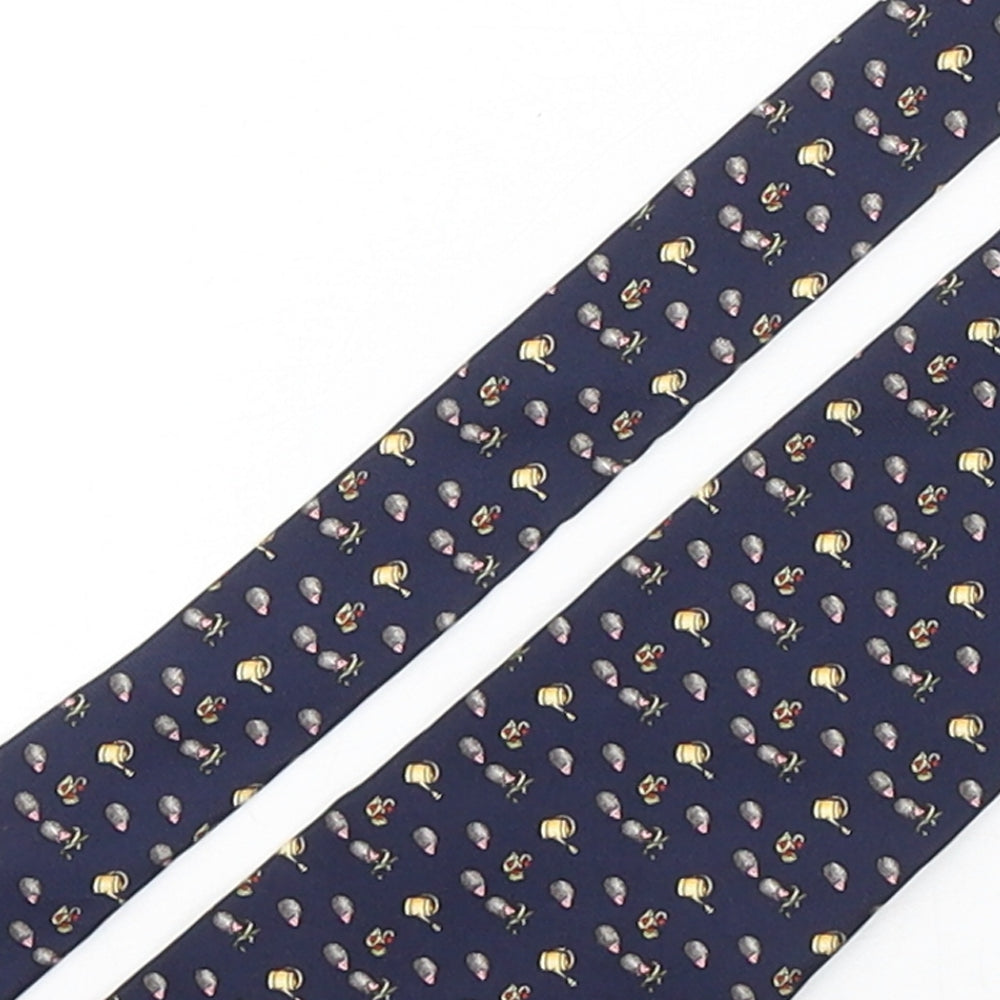 Beaufort  Mens Multicoloured Geometric Silk Pointed Tie One Size - hedgehogs