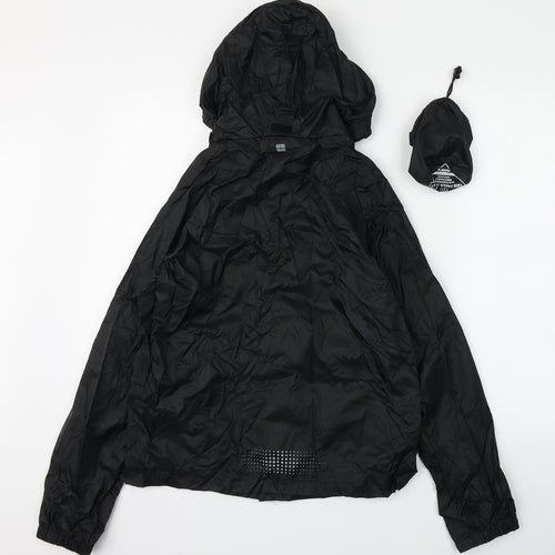 Mountain Warehouse Boys Black   Rain Coat Coat Size 13 Years  Zip - Pakka jacket Travel bag