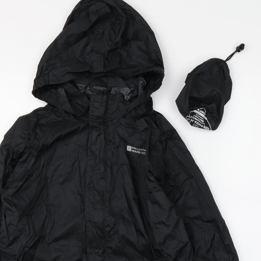 Mountain Warehouse Boys Black   Rain Coat Coat Size 13 Years  Zip - Pakka jacket Travel bag
