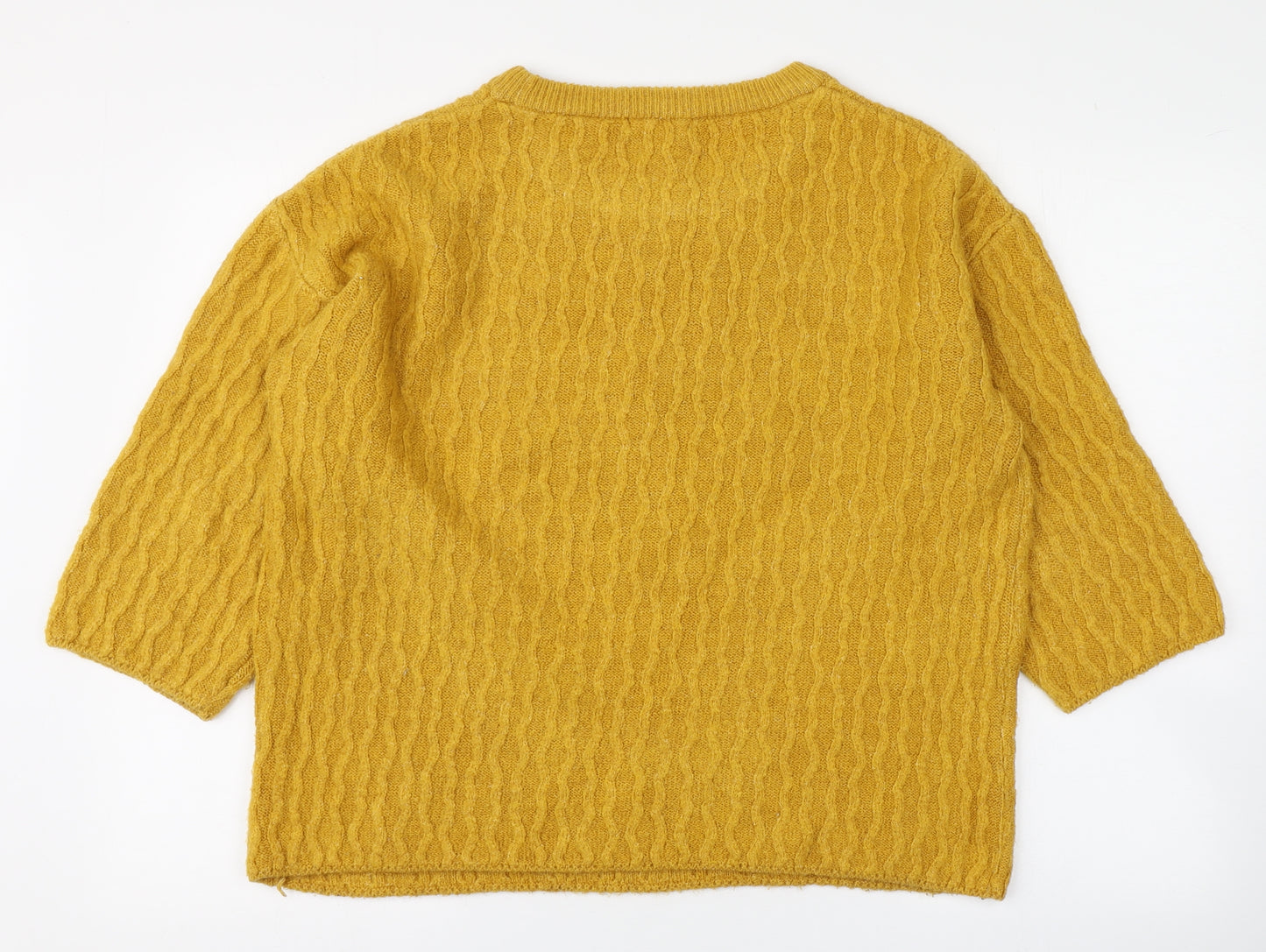 George Womens Yellow Round Neck  Acrylic Pullover Jumper Size 14