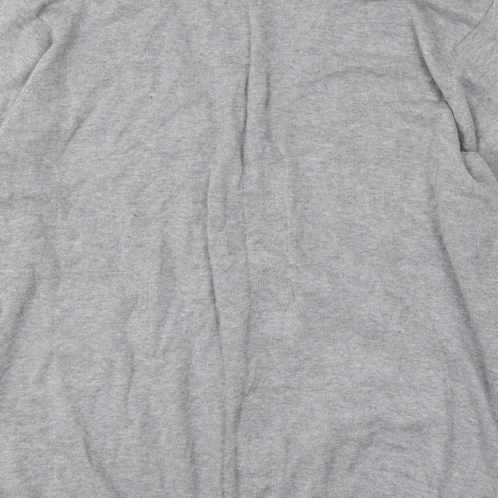 George Mens Grey V-Neck  Cotton Cardigan Jumper Size L