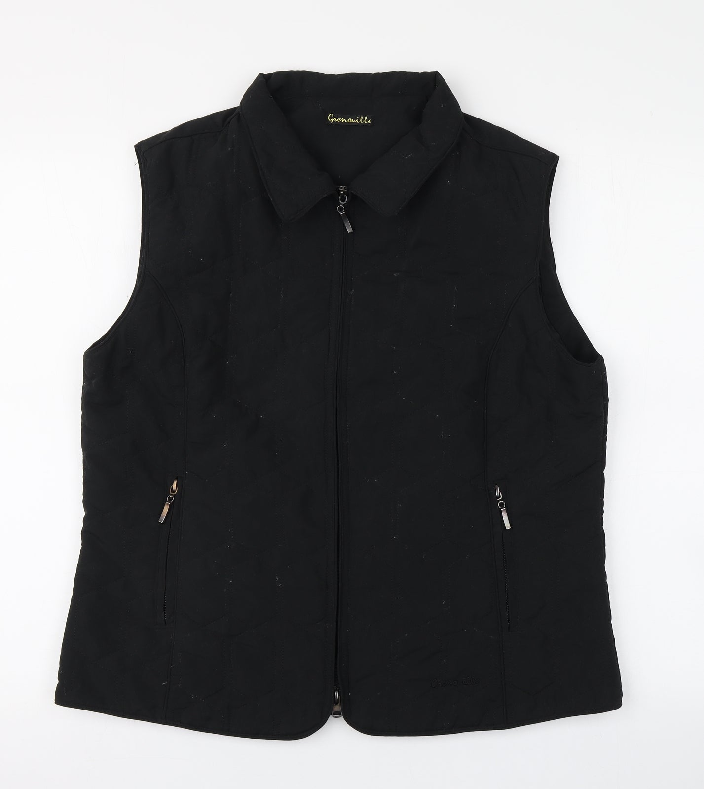 Grenouille Womens Black   Gilet Coat Size 14  Zip