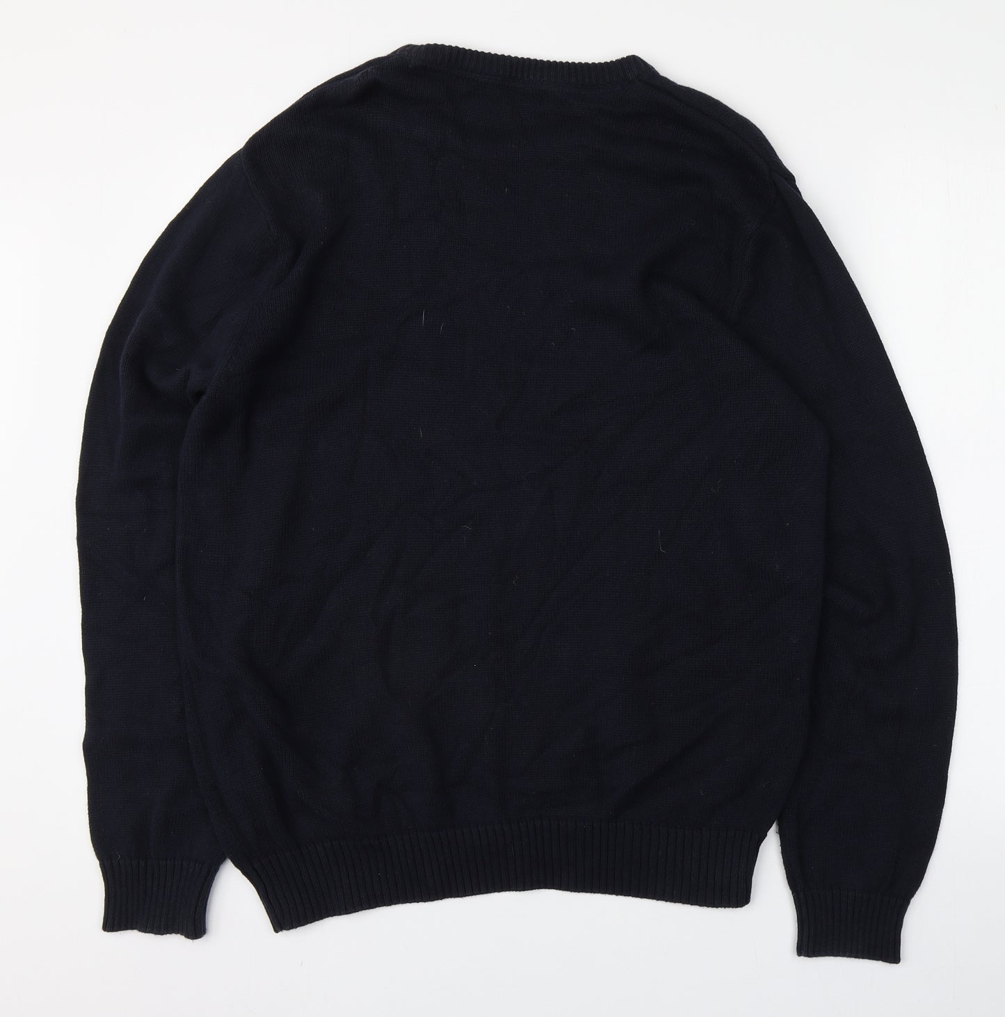 Easy Matalan Mens Blue Round Neck  Cotton Pullover Jumper Size L