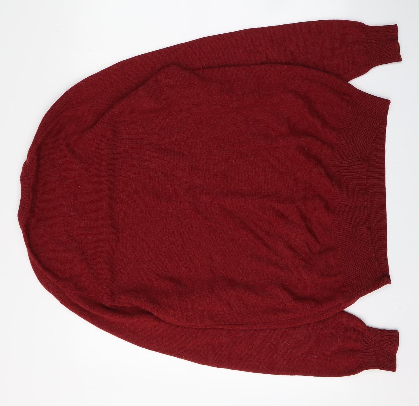 Hawick Knitwear Mens Red Round Neck  Wool Pullover Jumper Size L