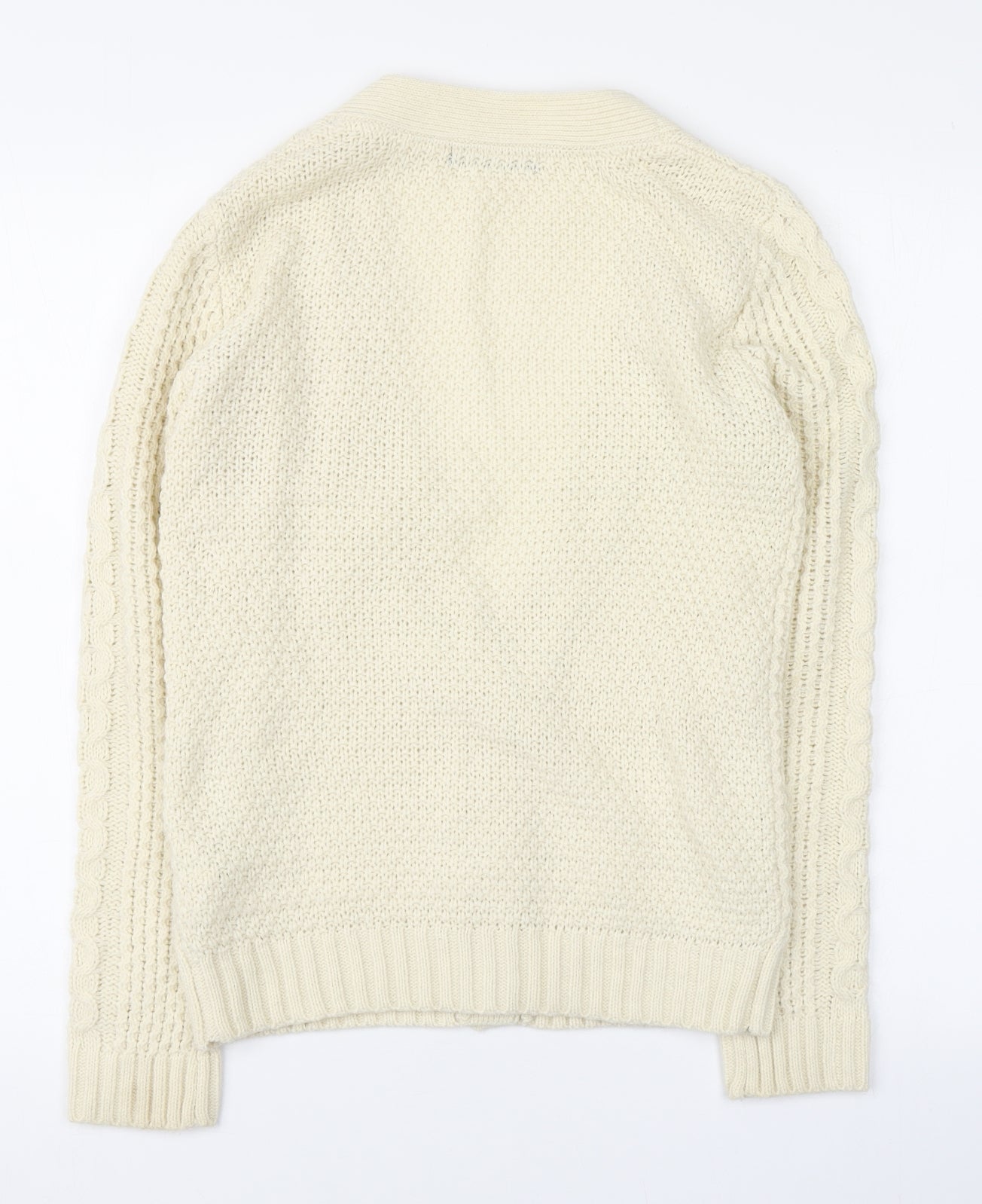 Atmosphere Womens Ivory V-Neck  Acrylic Cardigan Jumper Size 8