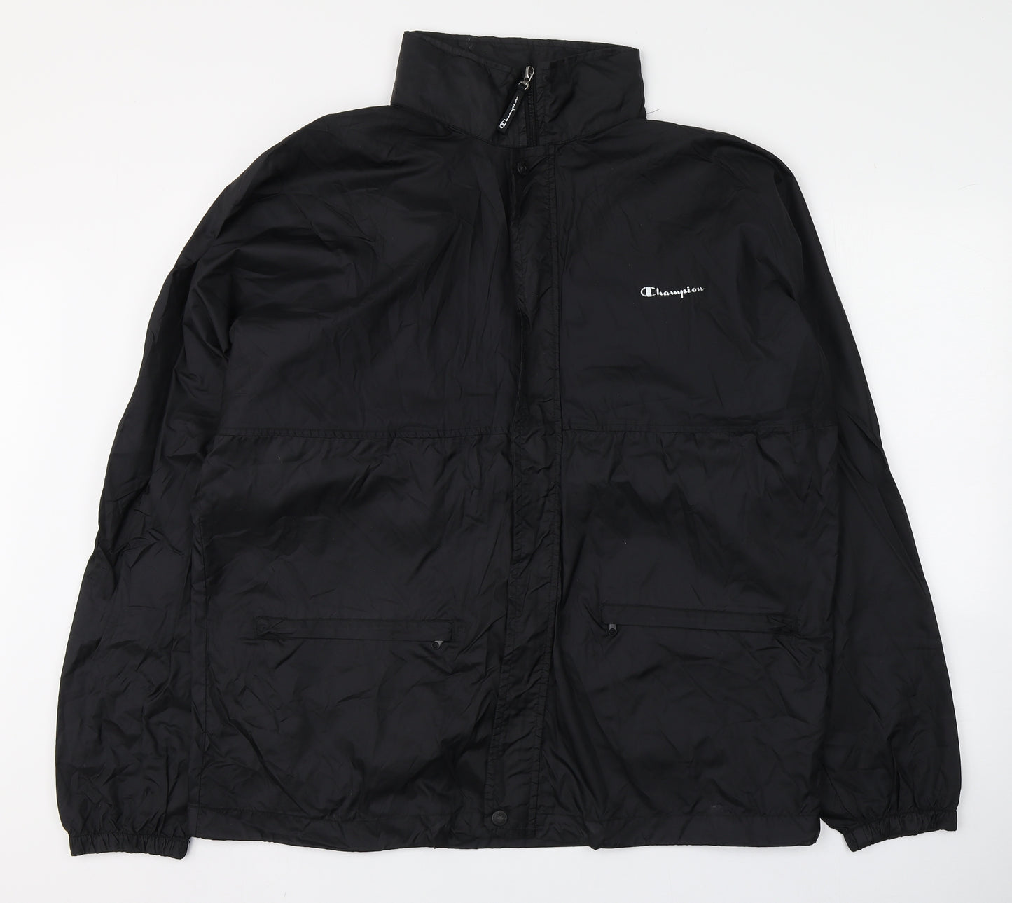 Champion Mens Black   Rain Coat Coat Size L  Zip