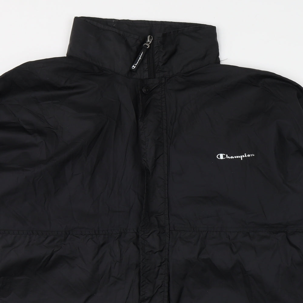 Champion Mens Black   Rain Coat Coat Size L  Zip