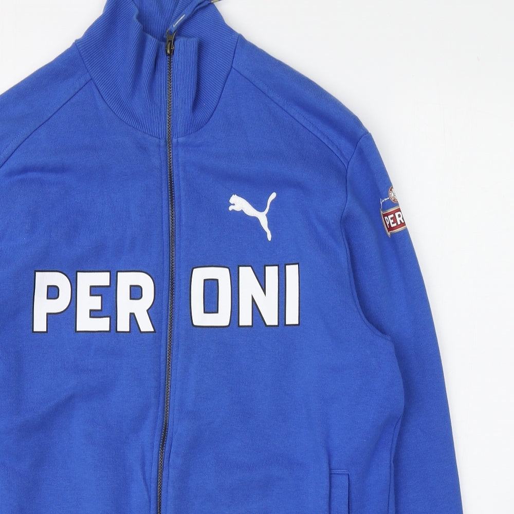 PUMA Mens Blue  Cotton Full Zip Sweatshirt Size L   - Peroni
