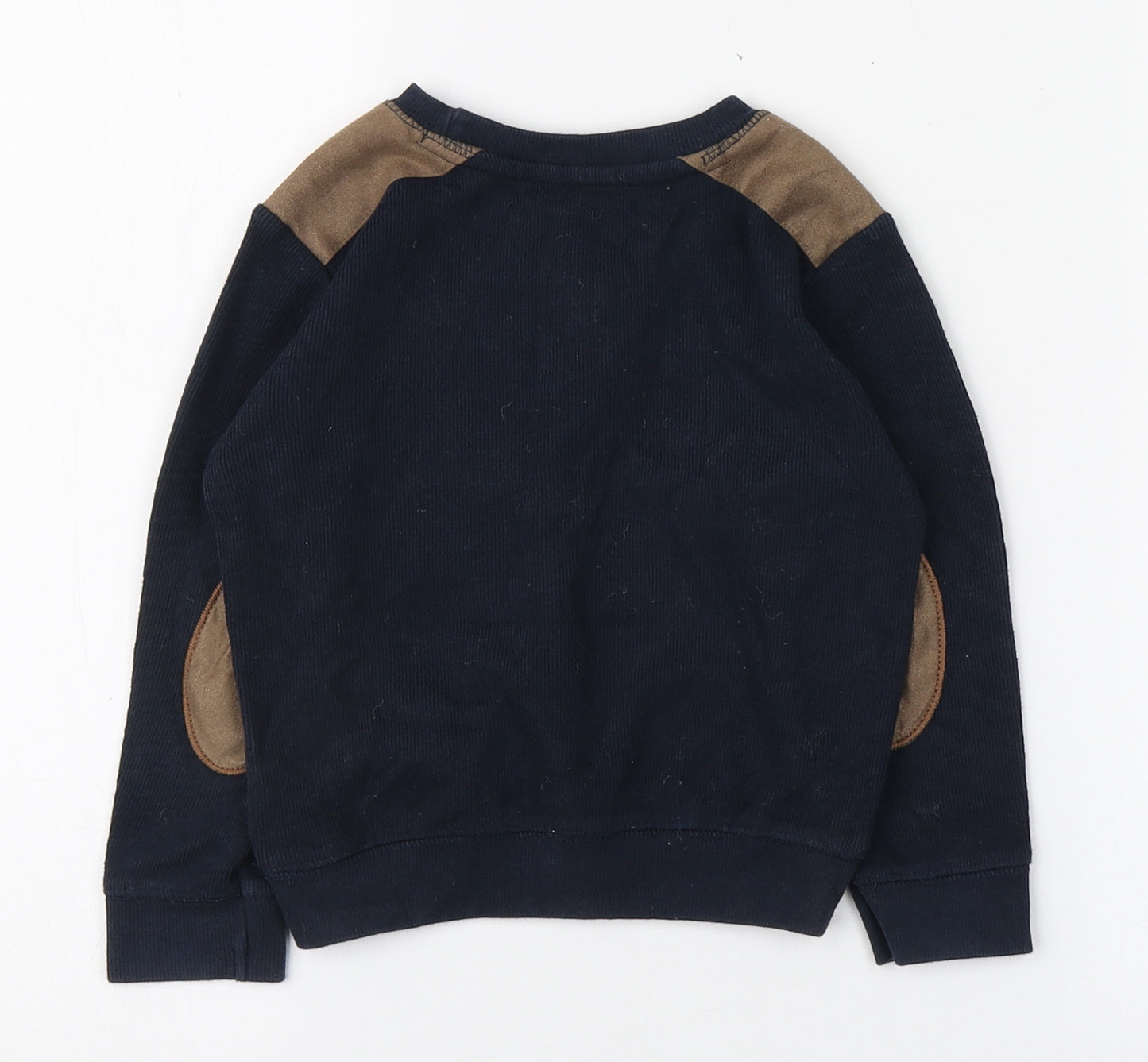 St Bernard Boys Blue Round Neck  100% Cotton Pullover Jumper Size 2-3 Years