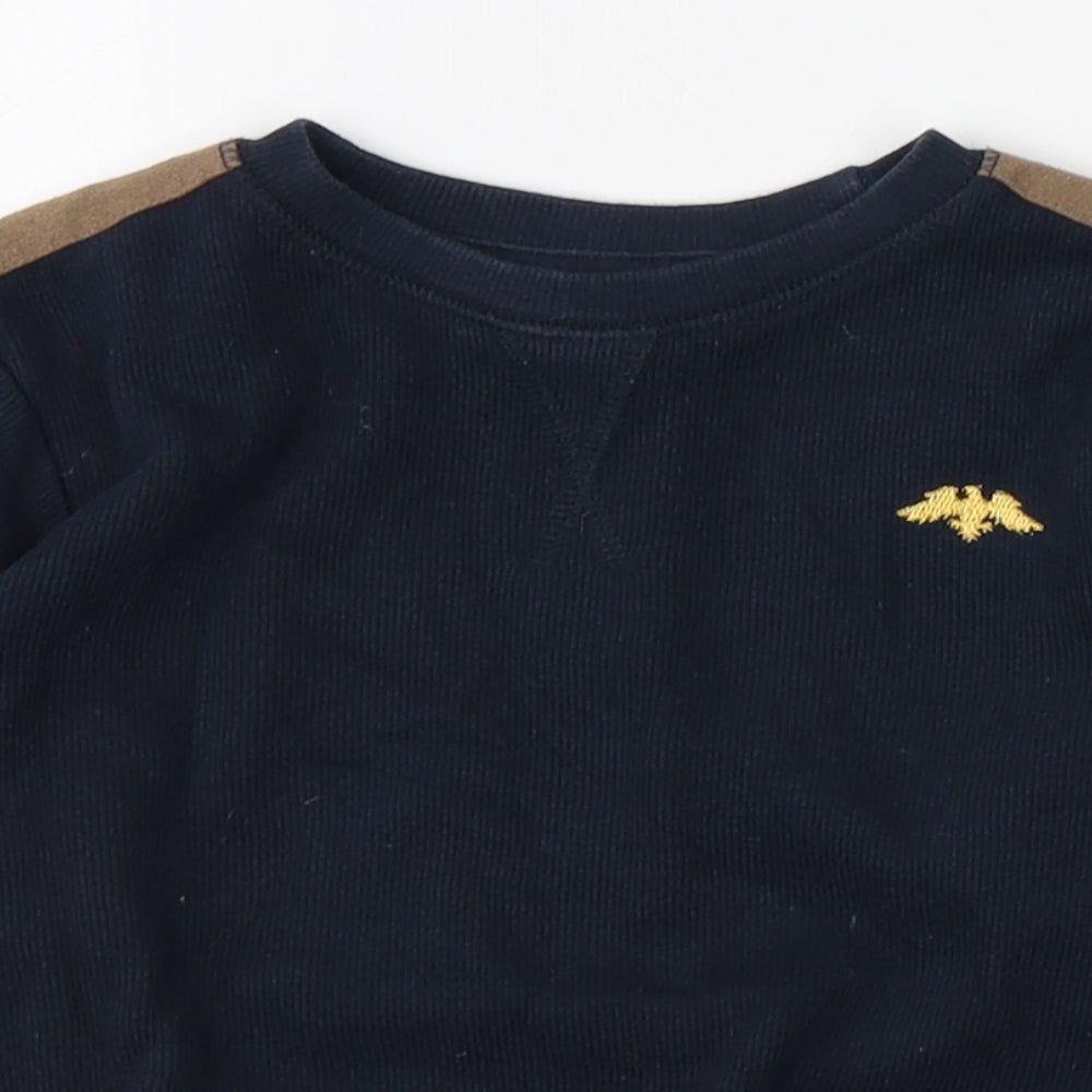 St Bernard Boys Blue Round Neck  100% Cotton Pullover Jumper Size 2-3 Years