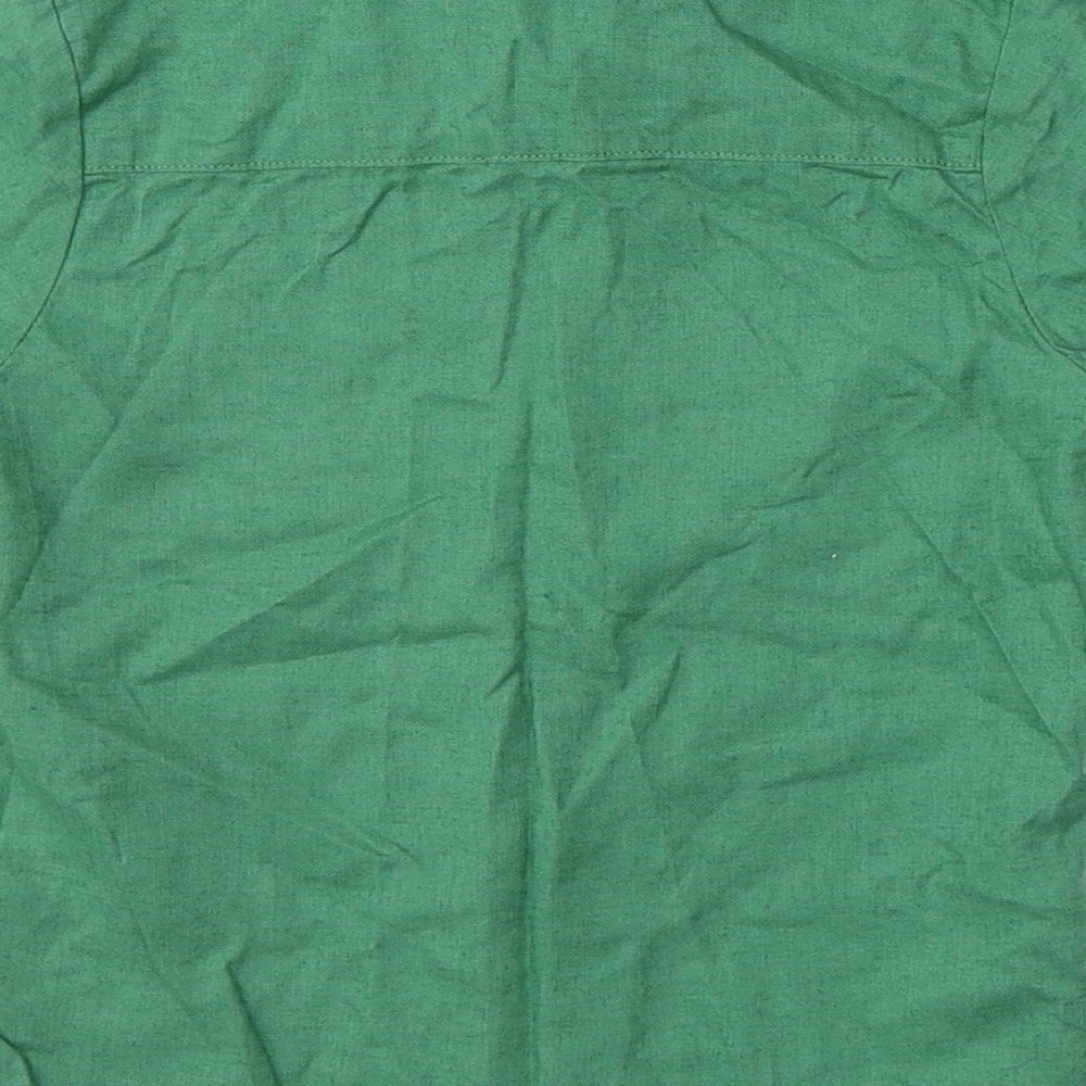 TU Boys Green  Linen Basic Button-Up Size 2-3 Years Collared