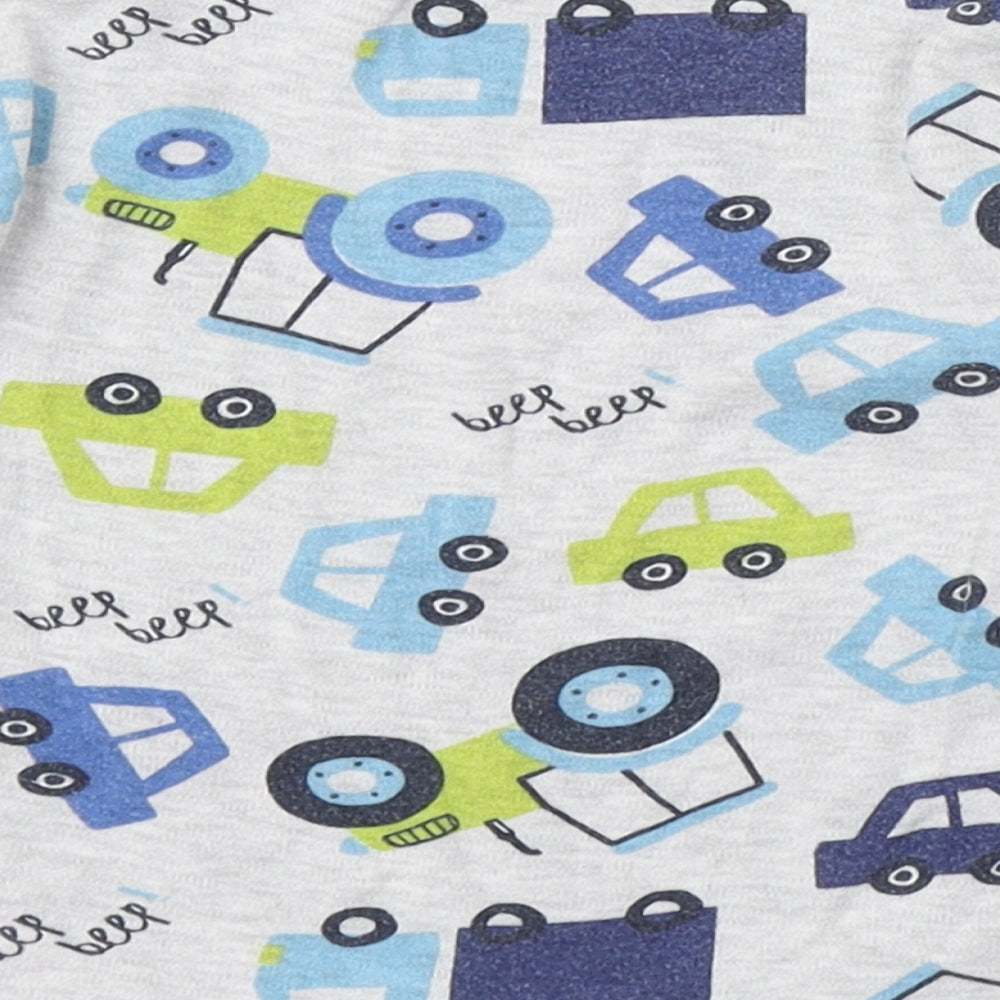 St Bernard Boys Blue Geometric Cotton Basic T-Shirt Size 2-3 Years Round Neck Pullover - Vehicle