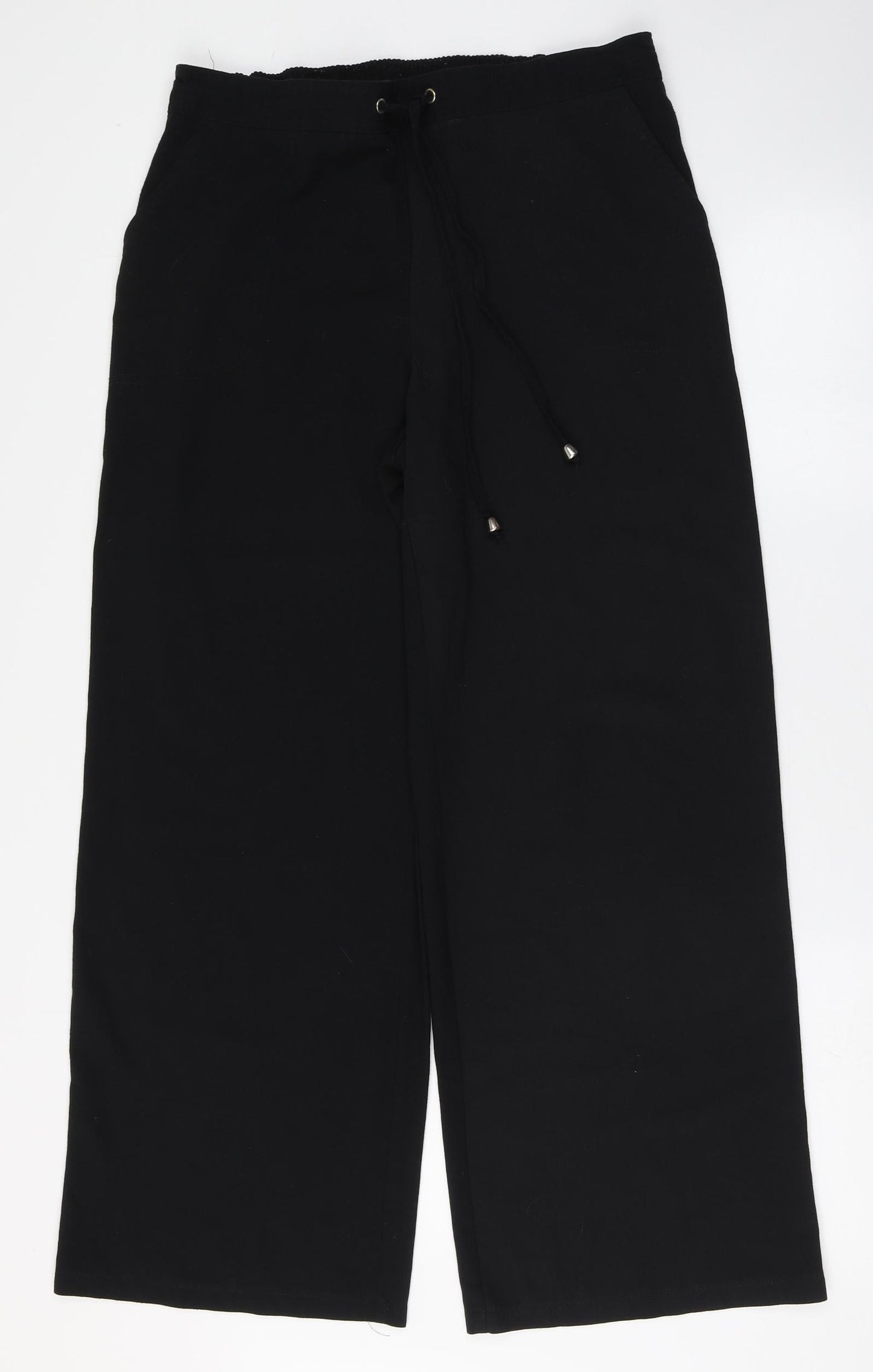 Papaya Womens Black  Polyester Trousers  Size 14 L27 in Regular