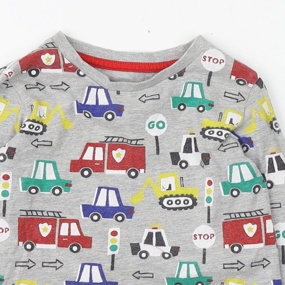 St Bernard Boys Multicoloured Geometric Cotton Basic T-Shirt Size 2-3 Years Round Neck Pullover - Vehicle