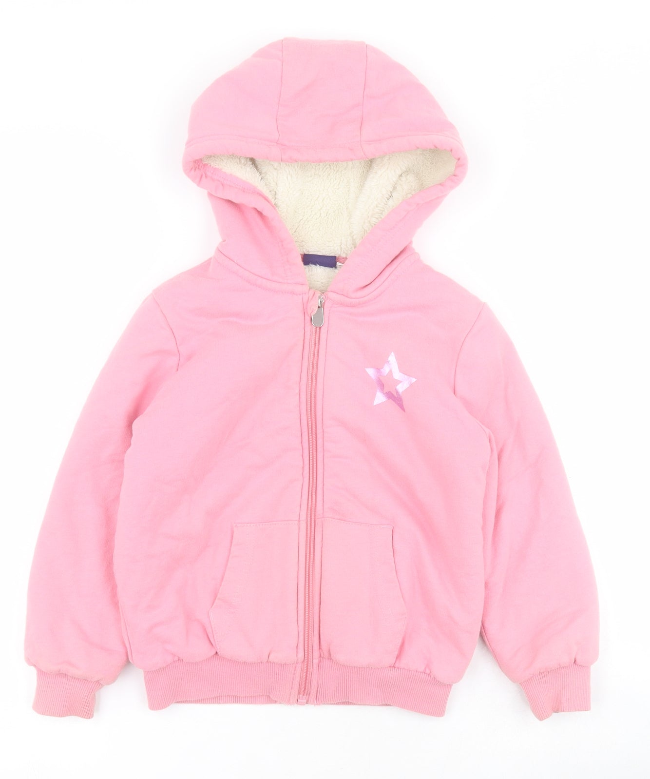 Lupilu Girls Pink  Cotton Full Zip Hoodie Size 4-5 Years  Zip - Star