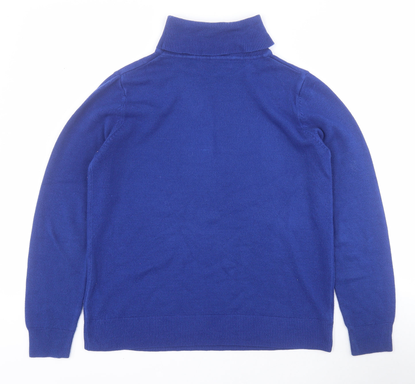 Marks and Spencer Womens Blue Roll Neck  Acrylic Pullover Jumper Size 12