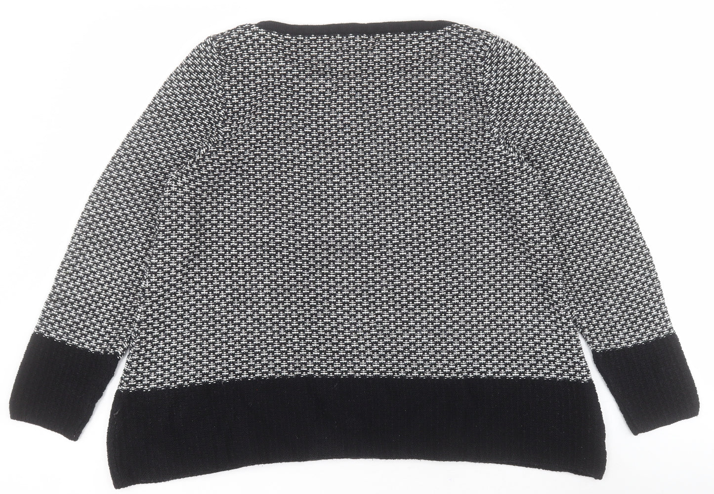 NEXT Womens Black Round Neck  Cotton Pullover Jumper Size 20