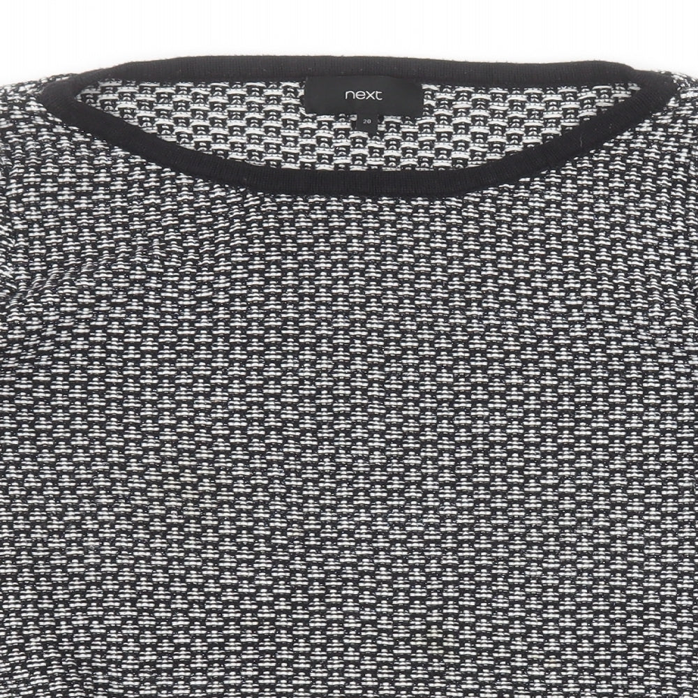 NEXT Womens Black Round Neck  Cotton Pullover Jumper Size 20