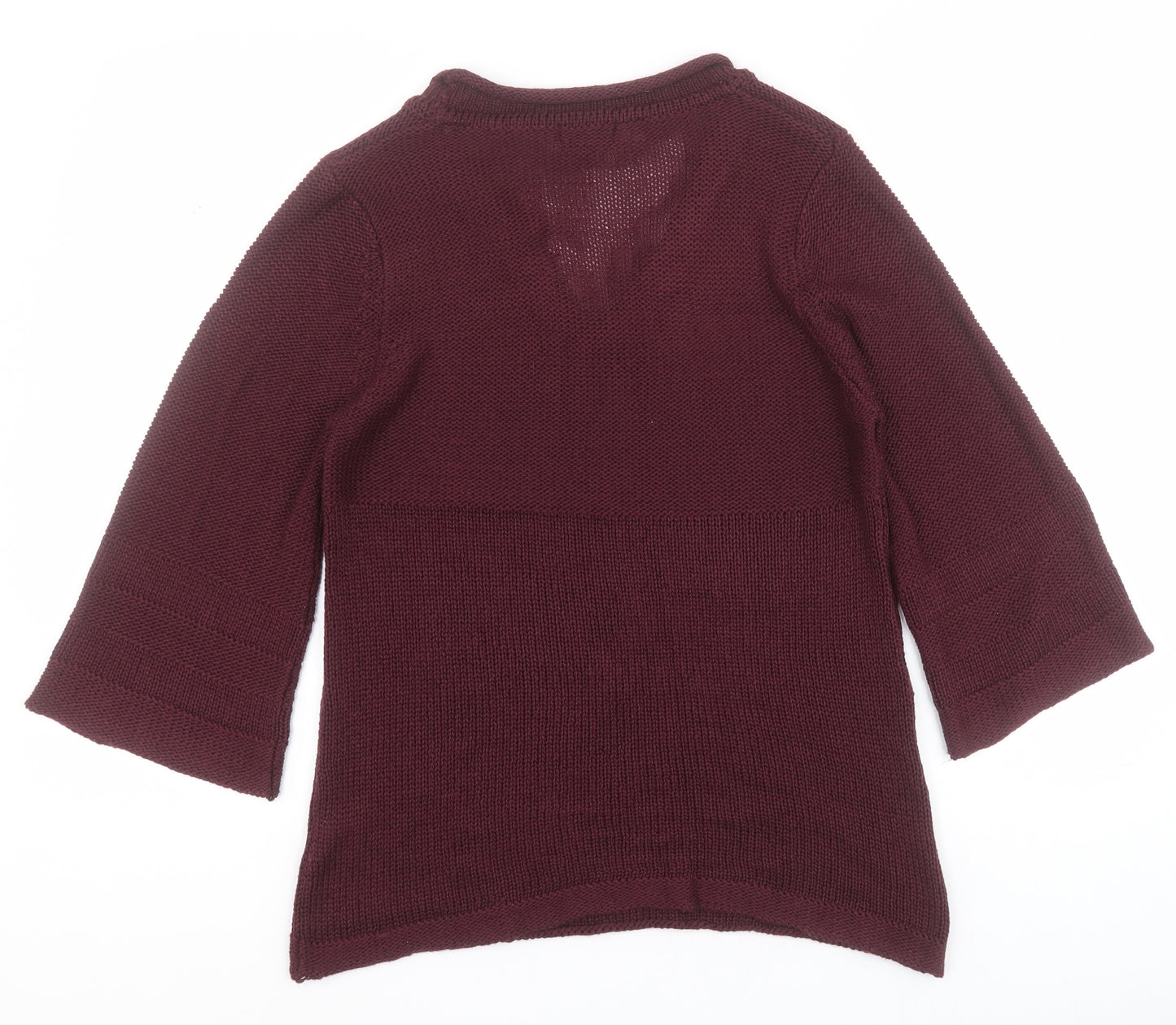 Papaya Womens Purple V-Neck  Acrylic Pullover Jumper Size 12