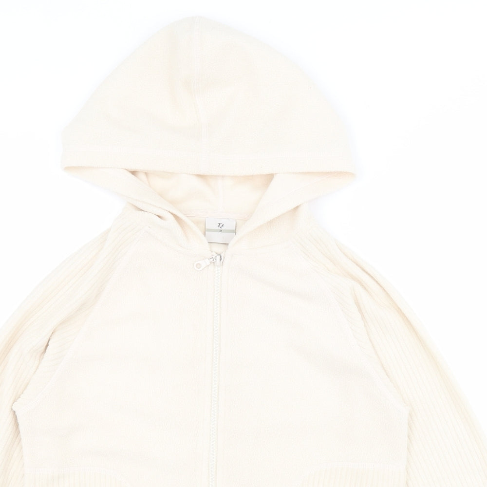Xe Womens Beige  100% Polyester Full Zip Hoodie Size M  Zip