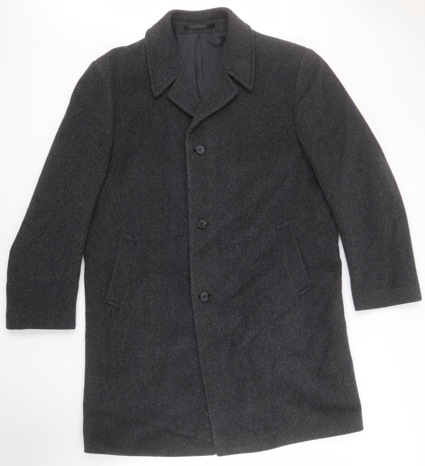 Wellington Mens Black   Pea Coat Coat Size 42  Button
