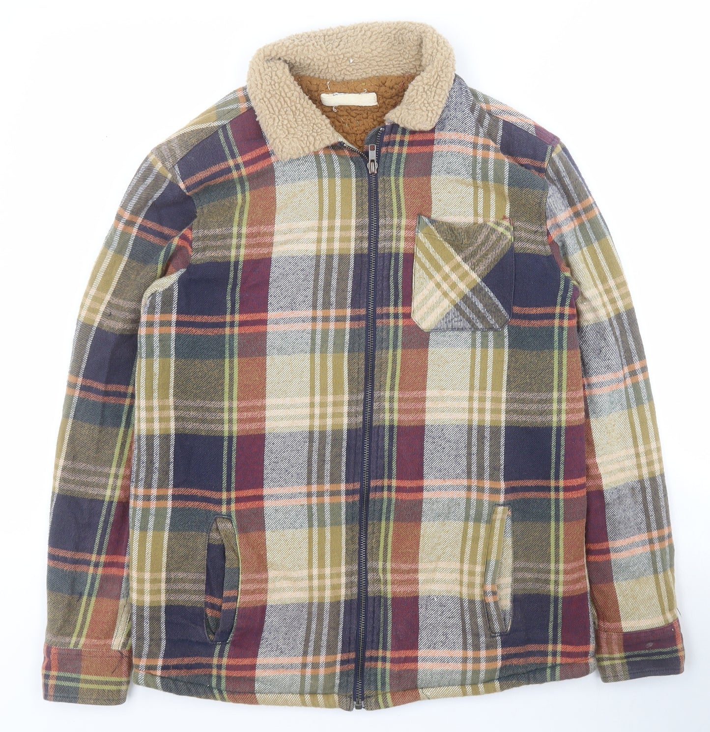 Marks and Spencer Boys Multicoloured Check  Jacket  Size 13-14 Years  Zip