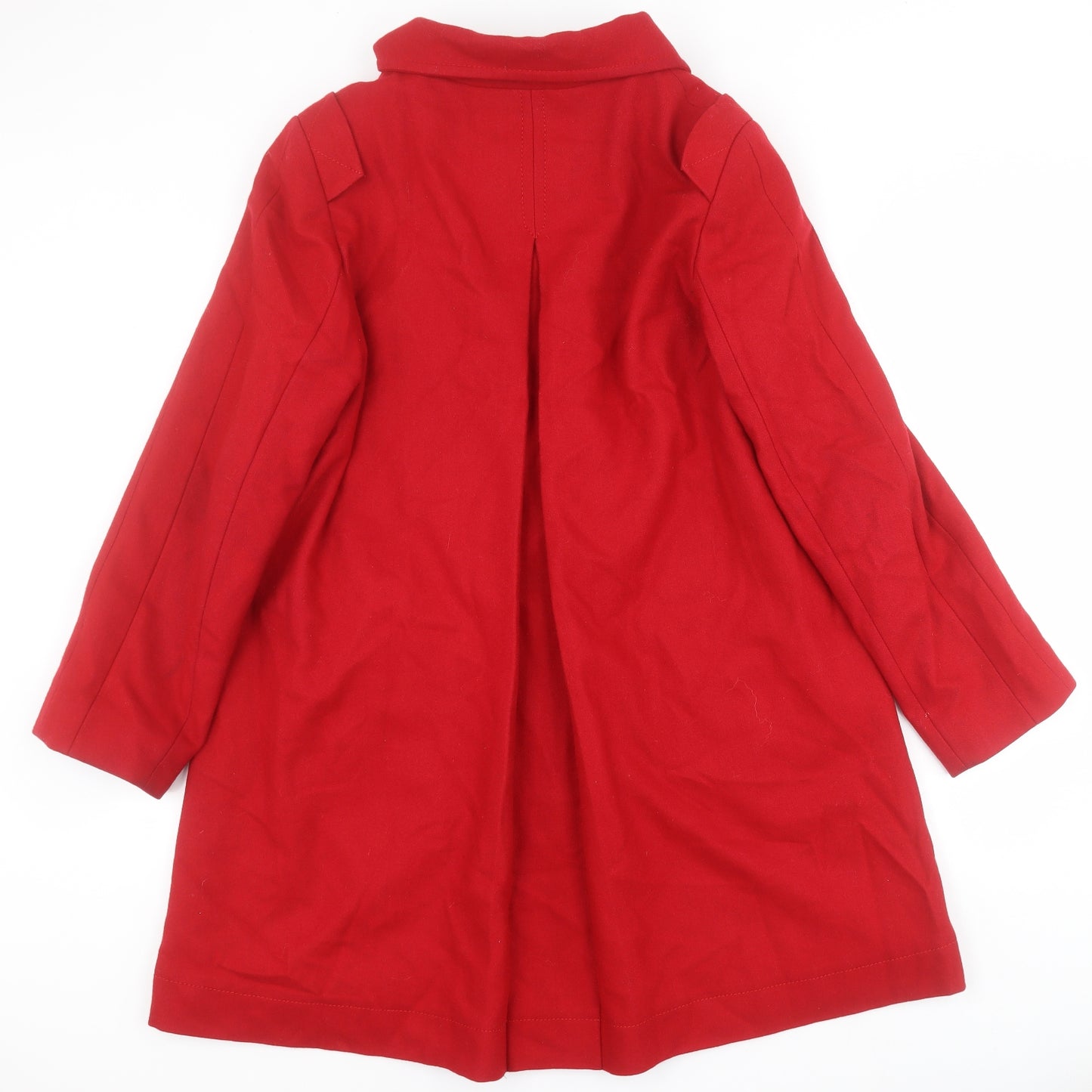 Marks and Spencer Womens Red   Pea Coat Coat Size 14  Button