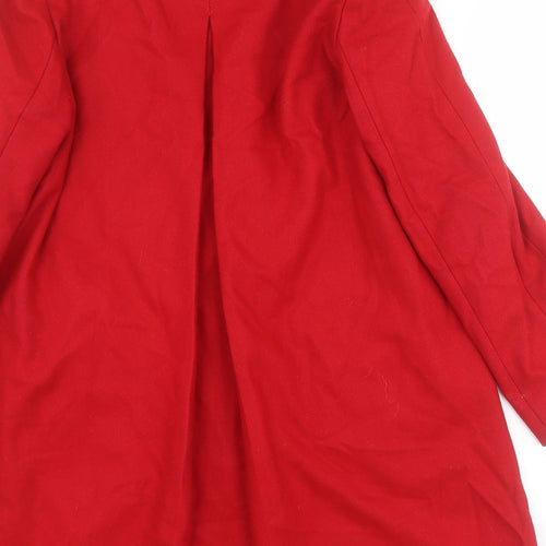 Marks and Spencer Womens Red   Pea Coat Coat Size 14  Button