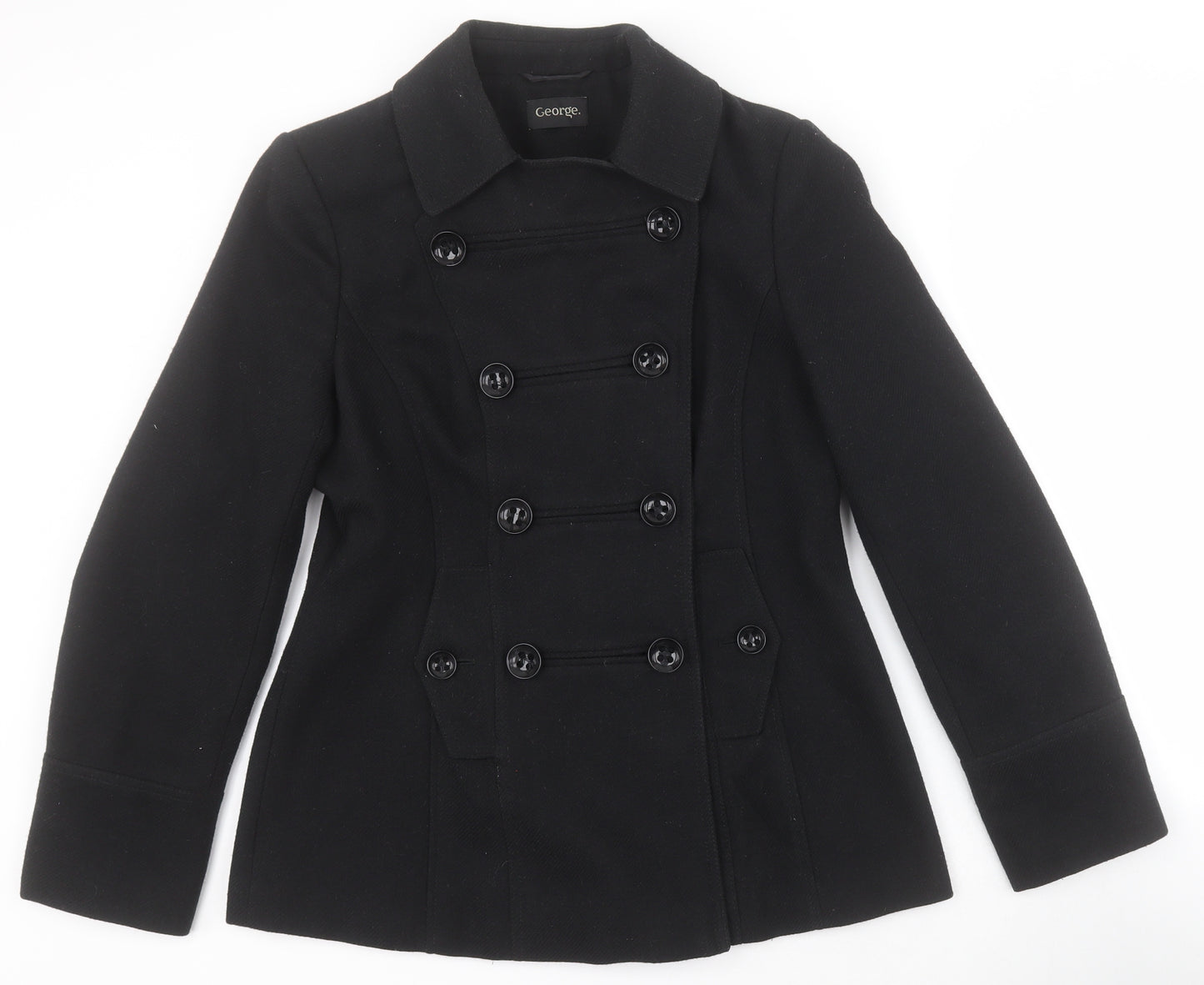 George Womens Black   Pea Coat Coat Size 12  Button