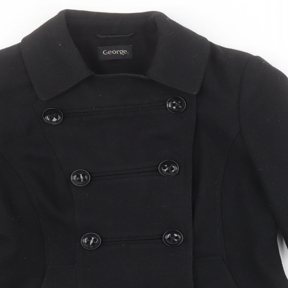 George Womens Black   Pea Coat Coat Size 12  Button