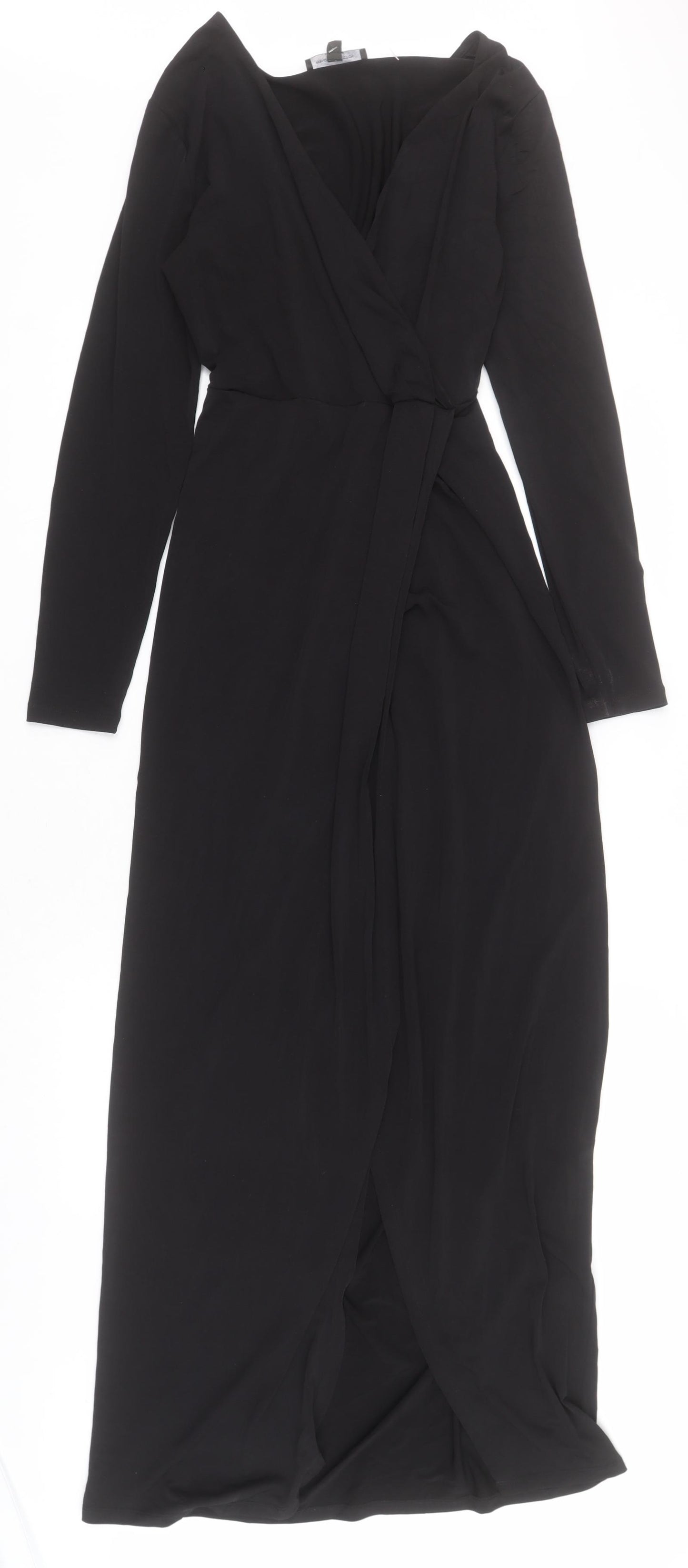 French Connection Womens Black  Polyester Bodycon  Size 12  V-Neck Pullover