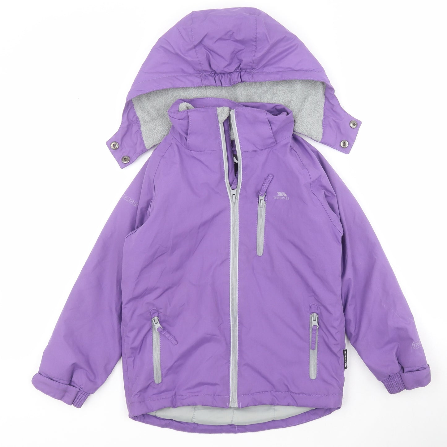 Trespass Girls Purple   Rain Coat Coat Size 3-4 Years  Zip