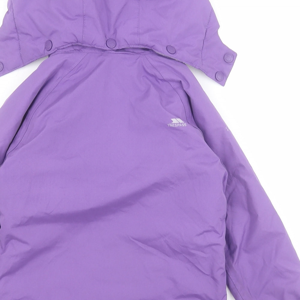 Trespass Girls Purple   Rain Coat Coat Size 3-4 Years  Zip