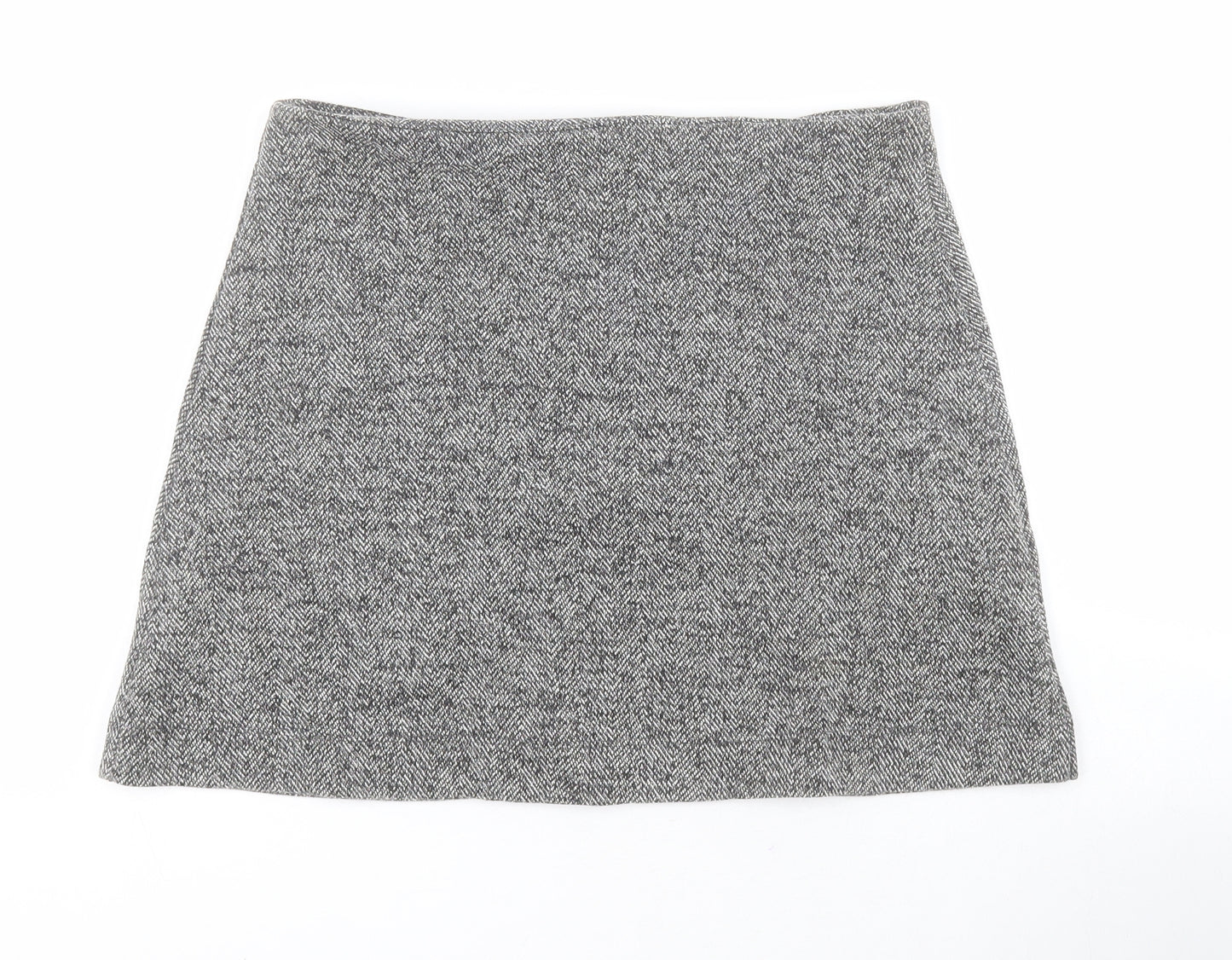 Topshop Womens Black  Cotton Mini Skirt Size 8   Zip
