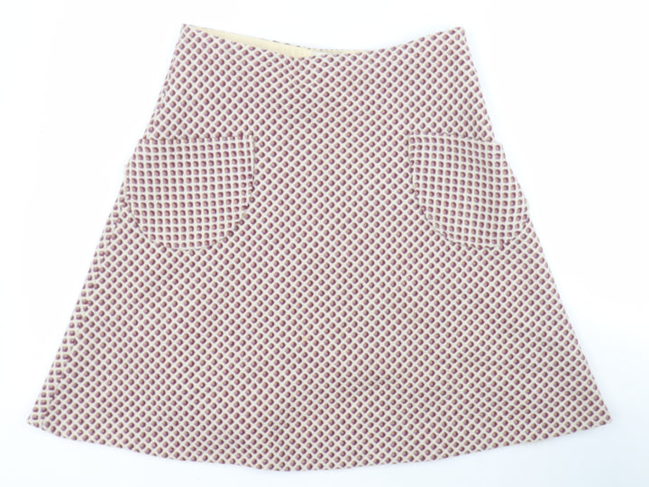 Emanuela Womens Red Geometric Wool A-Line Set Size 12 Zip