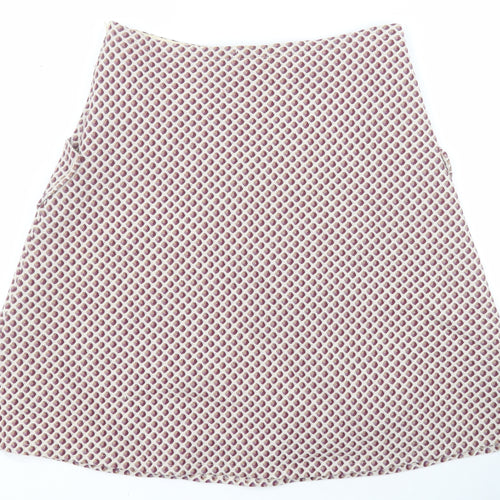 Emanuela Womens Red Geometric Wool A-Line Set Size 12   Zip