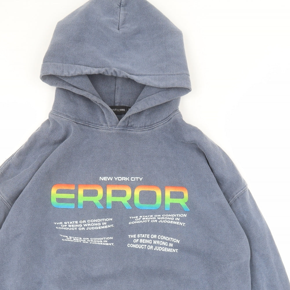 Pretty Little Thing Womens Grey  Cotton Pullover Hoodie Size S  Pullover - Oversized