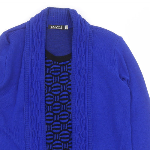 Envy Womens Blue Round Neck  Acrylic Pullover Jumper Size M   - M / L