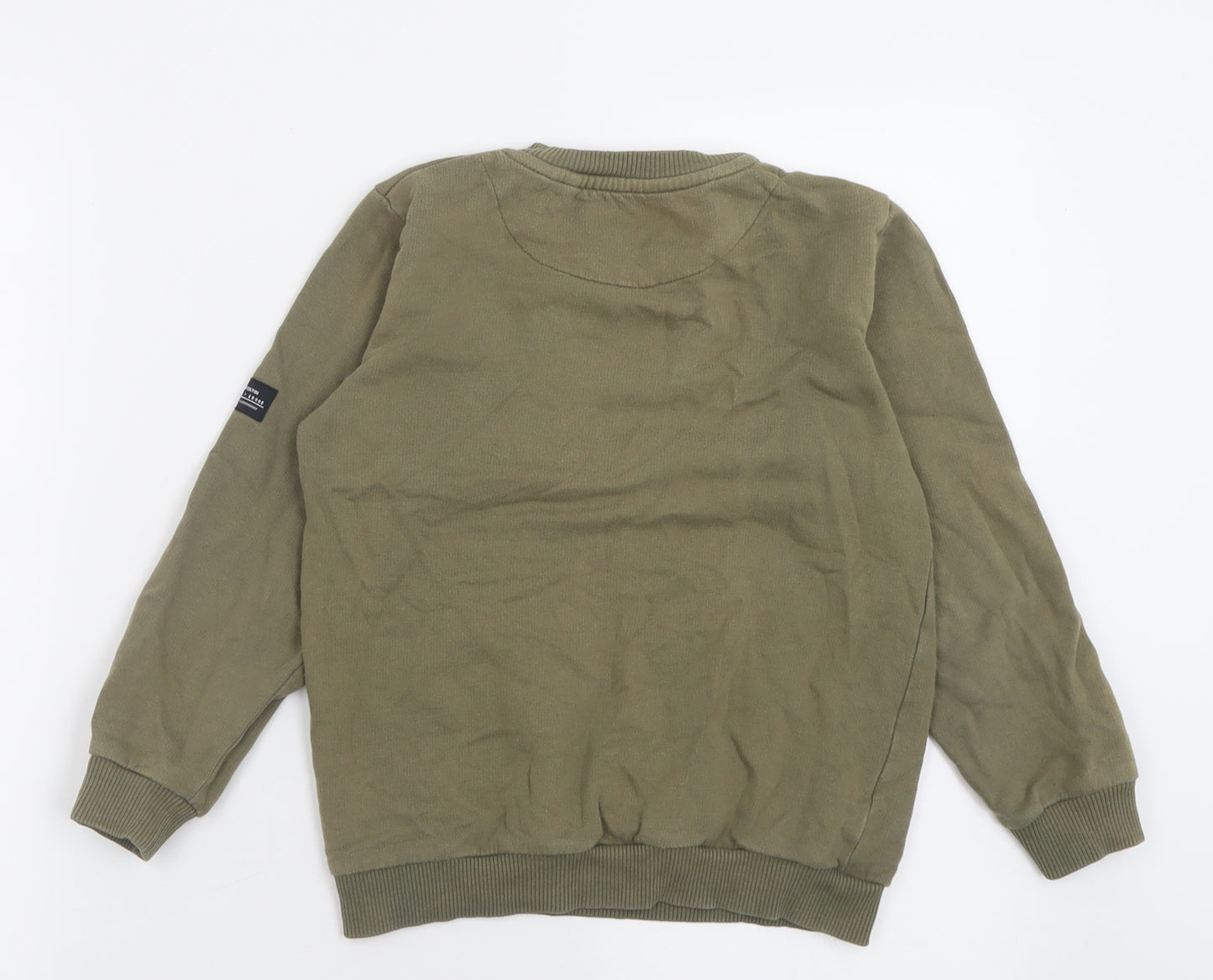 TU Boys Green  Cotton Pullover Sweatshirt Size 9 Years  Pullover