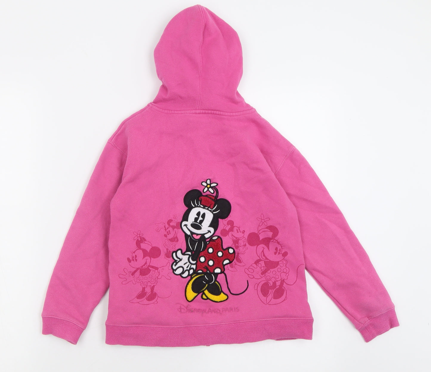 Disney Girls Pink  Cotton Full Zip Hoodie Size 8 Years  Zip - Minnie Mouse