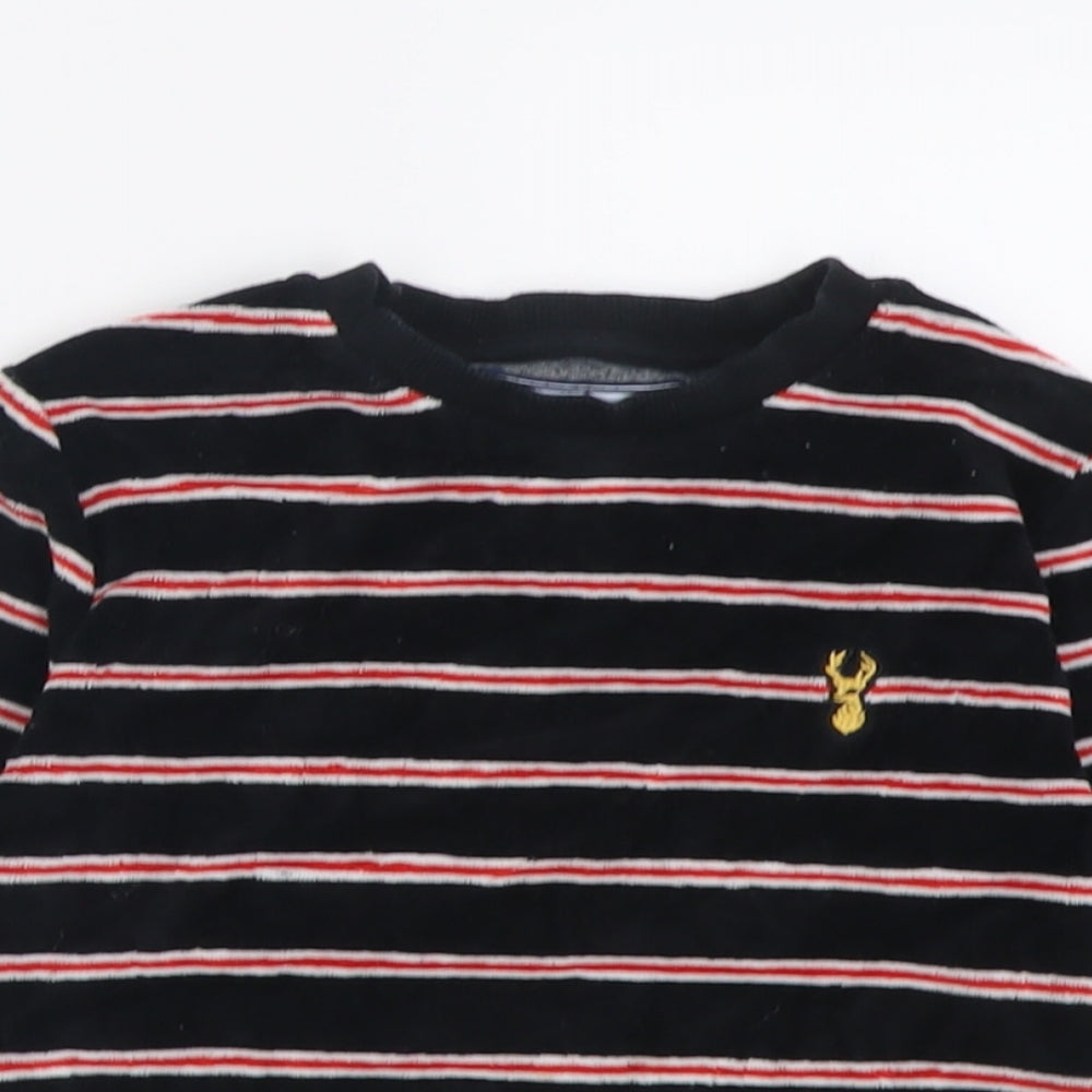 NEXT Boys Black Striped Cotton Pullover Sweatshirt Size 3-4 Years  Pullover