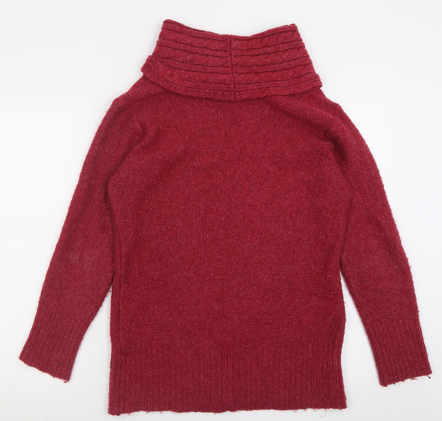 M&Co Womens Purple Roll Neck  Acrylic Pullover Jumper Size 12