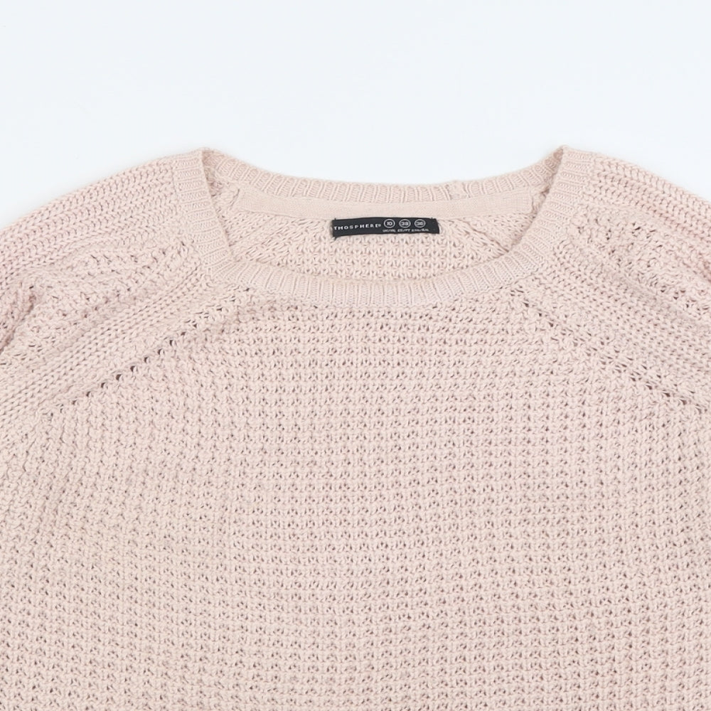 Atmosphere Womens Pink Crew Neck  Acrylic Pullover Jumper Size 10