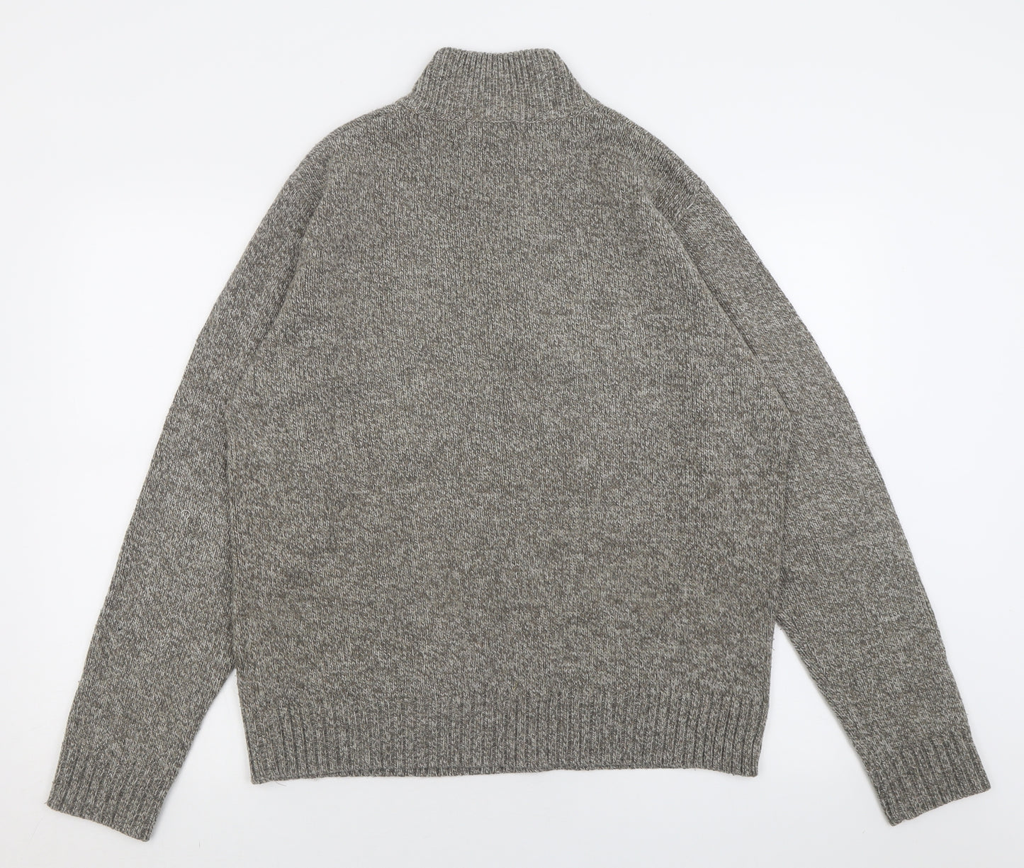 Marks and Spencer Mens Brown High Neck  Acrylic Pullover Jumper Size M