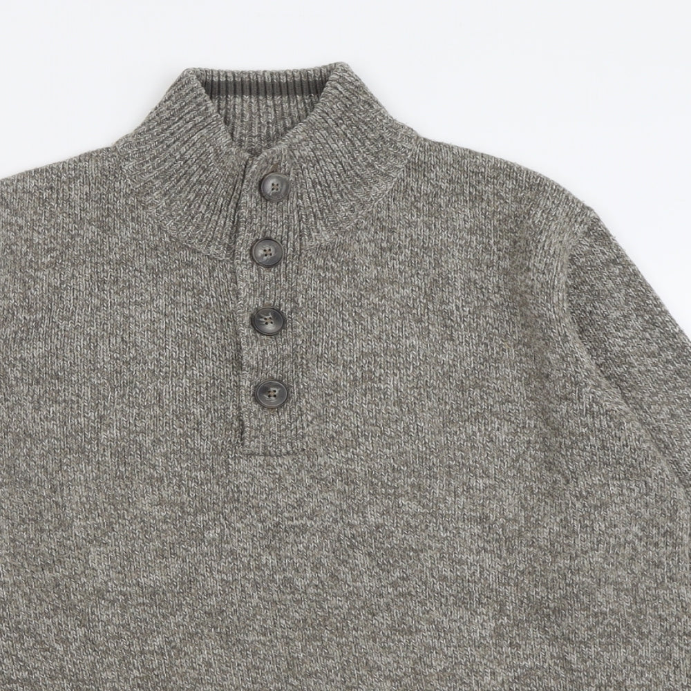 Marks and Spencer Mens Brown High Neck  Acrylic Pullover Jumper Size M